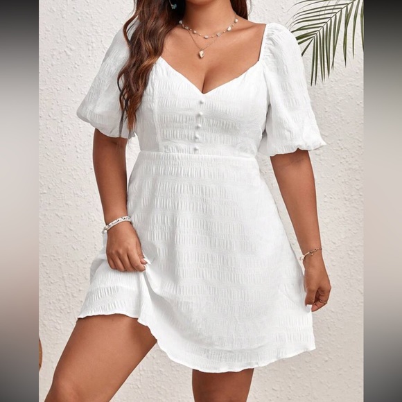 White Textured Dress NWT - Picture 1 of 5